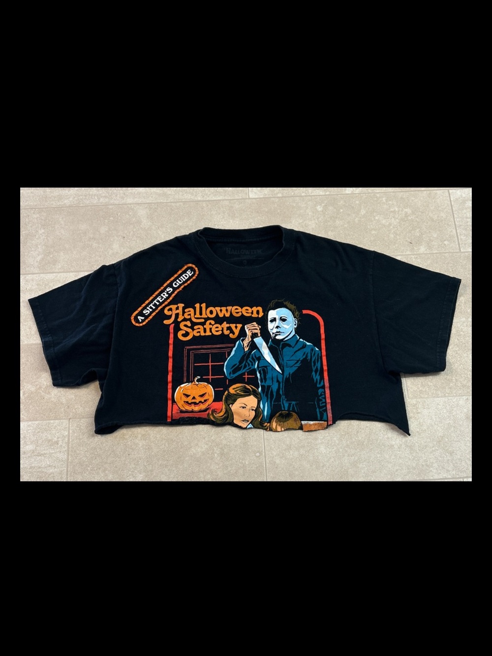 Halloween Safety Michael Myers A Sitters Guide Large Crop Top